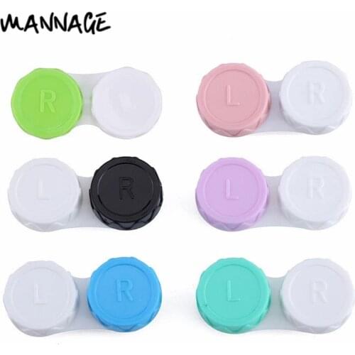 5pcs/set Cute Style Mini Pocket Contact Lens Case Easy Carry Make Up Beauty Pupil Storage Box Travel Portable Glasses Container