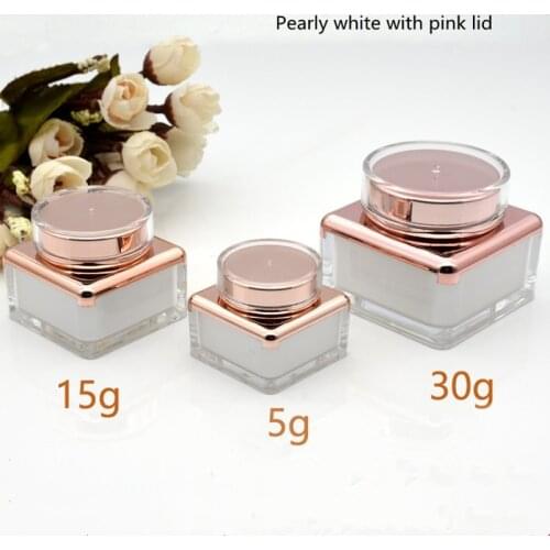 5g/15g/30g Wholesale Empty Cosmetic Packaging Acrylic Square bottle Face Cream/Eye Cream Jar Sample bottle Cosmetic Container