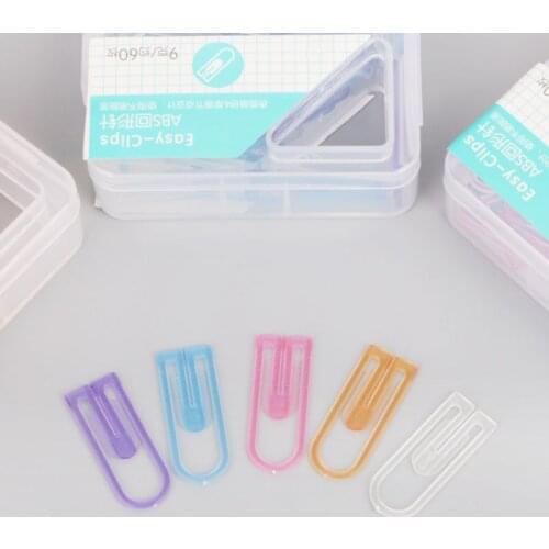 60pcs Small Mini Paperclip Kawaii Candy Color Clear Stationery Binder Clip Table Office School Supplies