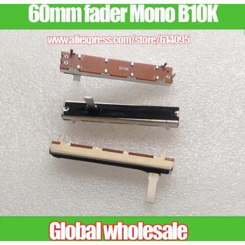 8pcs Amplifier Mixer Length 6cm 60mm Single Direct Slide Potentiometer Fader B10K / Mono 3 Foot 10KB fader