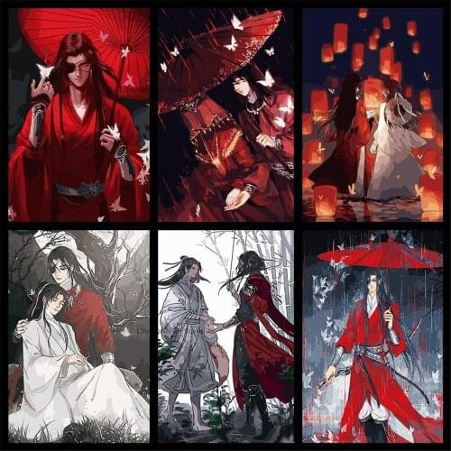 5d Diy Diamond Painting Tian Guan Ci Fu Anime Posters Cartoon Manga Diamond Mosaic Embroidery Cross Stitch Kits Home Decor Gift