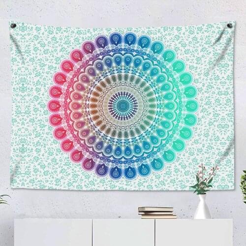 Custom Bohemia Hanging Tapestries 3D Print Modern Fashion Feather Mandala Tapestry Home Bedroom Living Room Wall Dorm Decor