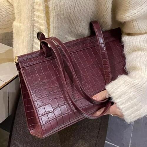 Crocodile pattern Large Tote Armpit Bag 2020 Fashion New Quality PU Leather Womens Designer Handbag High capacity Shoulder Bags