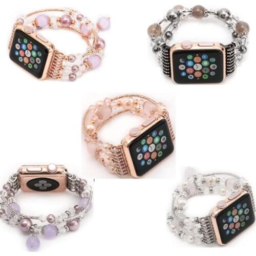 Series 6/5/4/3/2/1 women Agate Bracelet strap for Apple Watch Band 38mm 40mm for iwatch SE band 42mm/44mm pendant wristband