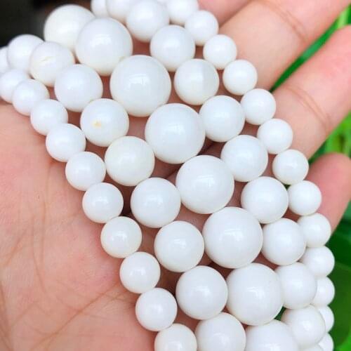 Natural White Tridacna Beads Buddha Prayer Round Loose Shell Beads for Jewelry Making DIY Bracelets Necklace 15inch 6 8 10 12mm