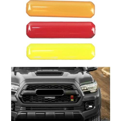 For Toyota Tacoma 4Runner front bumper three-color grille badge decorative strip sticker auto parts