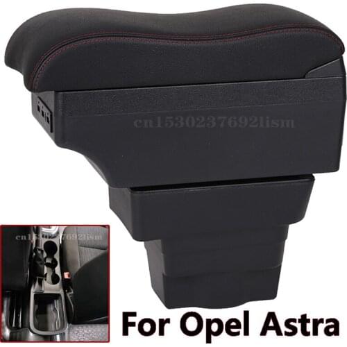 For Opel Astra Armrest Box Retrofit parts For Opel Astra J Car Armrest Center Storage Box Car Accessories USB Easy to install