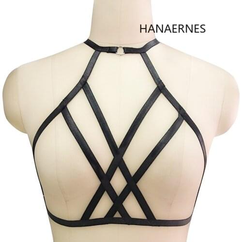Womens Sexy Lingerie HARNESS BRA Bondage Cage Bra Black Lingerie Pole Dance Fetish Wear Underwear Adjustable Bondage Lingerie