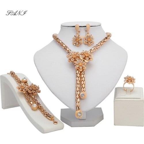 Fani Quality Fashion Italian jewelry set Wholesale Dubai Gold colorful Jewelry sets Brand 2018 Fashion African Beads Jewelry Set