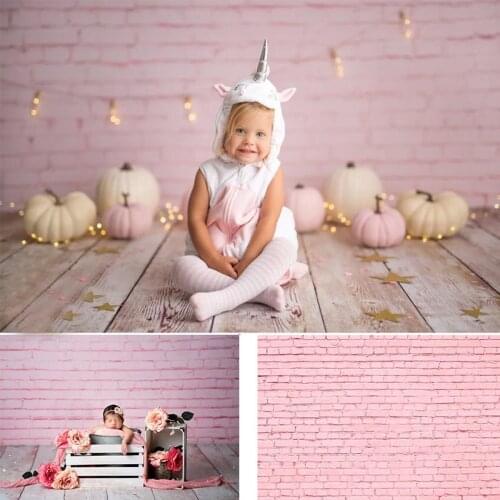 Avezano Backdrops Birthday Party Baby Shower Pink Girl Brick Wall Decoration Photography Background For Photo Studio Photozone