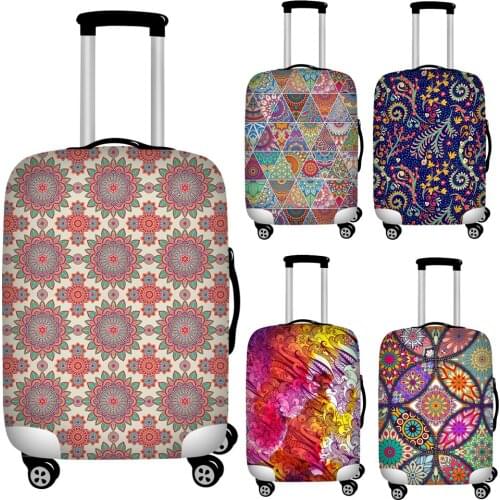 FORUDESIGNS Mandala Style Travel Luggage Protective Dust Covers Stretch Suitcase Protector 18-32inch Trolley Baggage Covers