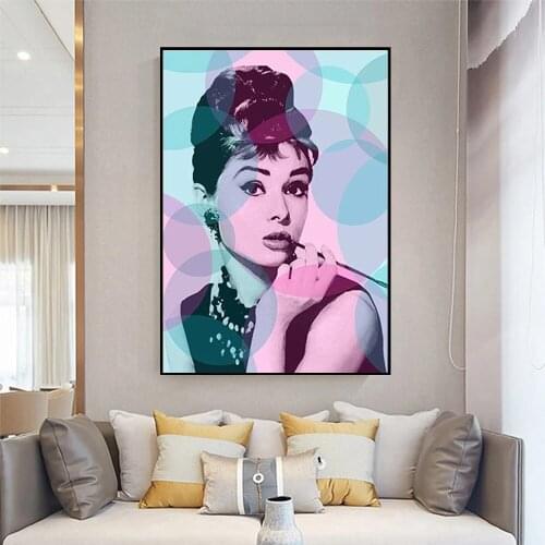 Graceful Goddess Audrey Hepburn Portrait Makeup Classic Poster HD Print Canvas Painting Wall Art for Bedroom Home Decor Pictures