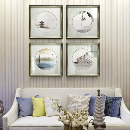 Chinese Style Zen Ink Painting Landscape Deer Tower Bridge Canvas Art Painting Art Wall Picture For Living Room Posters Prints