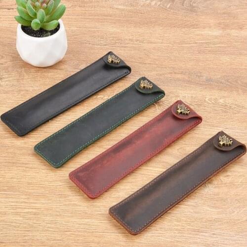 Leather Pen Holder Color Options Fountain Pen Pouch Pencil Holder Handmade Ballpoint Pen Protective Sleeve Cover For Office