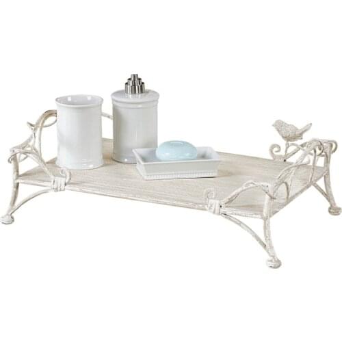 American style retro metal plant stand fashion creative bird dessert tray multi-functional bathroom toiletries storage rack