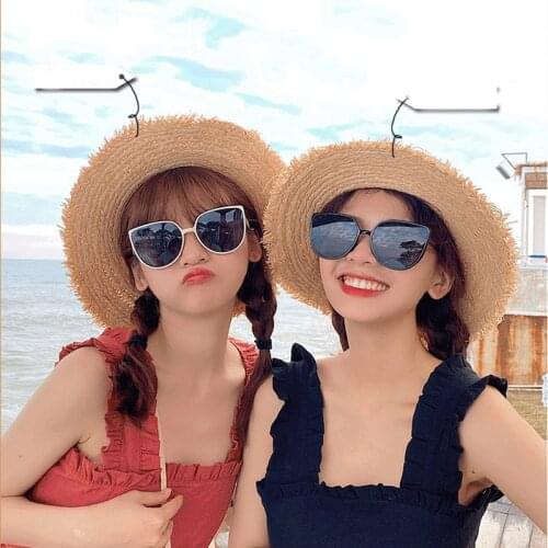 New Fashion Vintage Round Cat Eye Sunglasses Women Brand Designer Cateye Frame Glasses Female UV400 Shades Sunglasses for Women