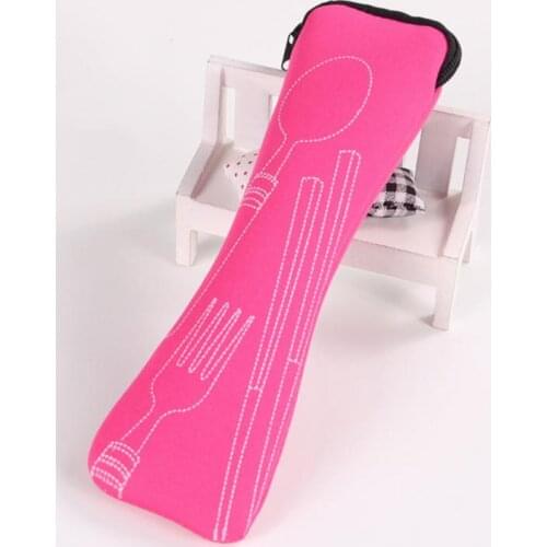 4 Colors Portable Dishes Tableware Bag Flip Cutlery Case Kitchen Accessories Students Household Utensils Dinnerware Storage Bag