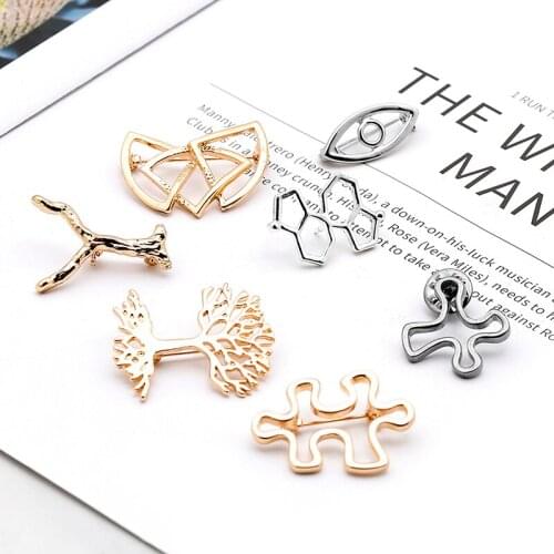 Zhijia Simple Geometric Style Pins Brooches For Male Female Brooches Accessories Best Gifts For Friend Family