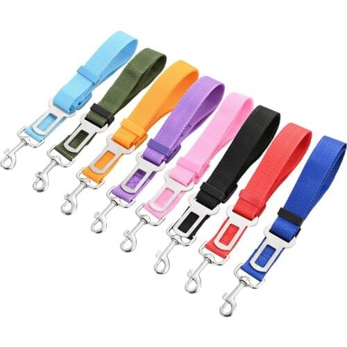 Pet Dog Cat Car Safety Belt Adjustable Cat Dog Seat Belt Puppy Vehicle Retractable Lead Leash Harness Dog Travel Clip Strap Rope