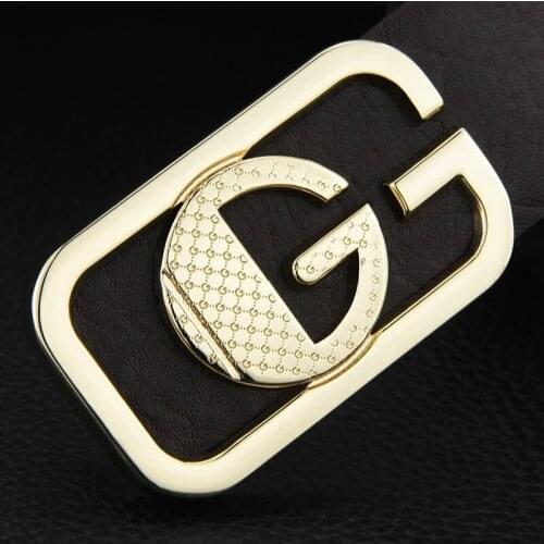 Men designer fashion g belt high quality genuine leather waistband classic black luxury Strap gentleman casual cowhide sash belt