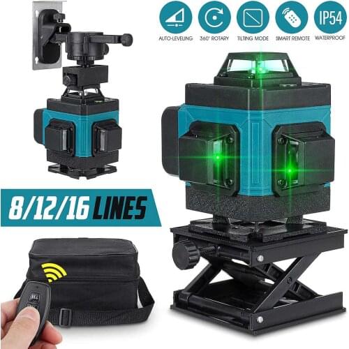 16/12/8 Lines 4D Laser Level green line Self Leveling 360 Horizontal Vertical Super Powerful Laser level green Beam laser level