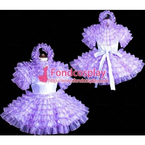 Lockable Sissy maid Satin-Organza dress costume Tailor-made[G3845]