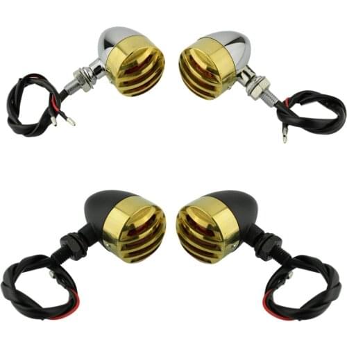 Bike Retro copperBullet Grill Turn Signals Light Indicators Blinker for Honda Kawasaki Yamaha Suzuki Ducati BMW Harley Chopper