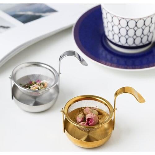 Gold Mesh Tea Infuser Reusable Tea Strainer Metal Cup Strainer Teapot Stainless Steel Loose Tea Leaf Spice Filter Drinkware Tool