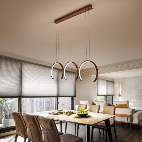 Modern Restaurant Chandelier Illuminated Nordic Simple White Black LED Chandelier Office Dinner Table Suspension Decoration Lamp