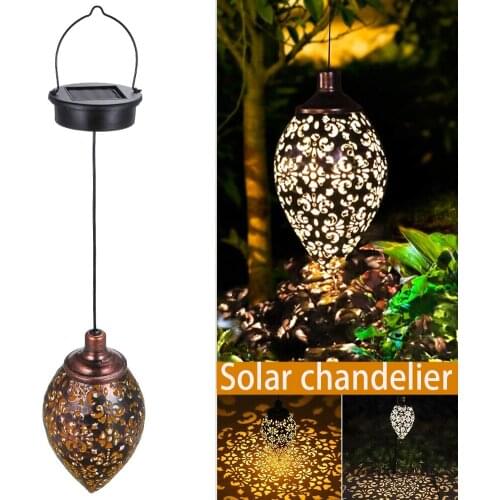 Outdoor Solar Lantern Hanging Light LED Waterproof Yard Patio Garden Lamp Decoration can CSV