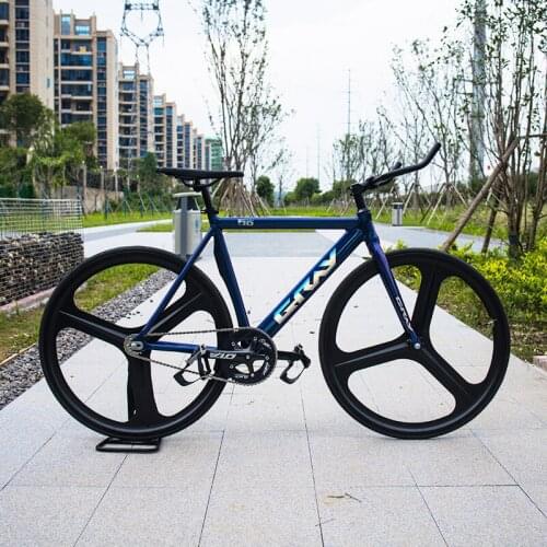 Track Bicycle Aluminum Alloy Fixed Gear Bike 48T OTA Crankset 3 Spokes Magnesium Alloy Wheel Single Speed Fixie Bike Freewheel