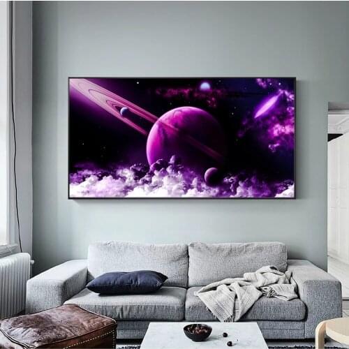 View Of The Universe Wall Decor Canvas Pictures Space Planet Wall Art Canvas Prints Pop Art Canvas Paintings Kids Room Decor