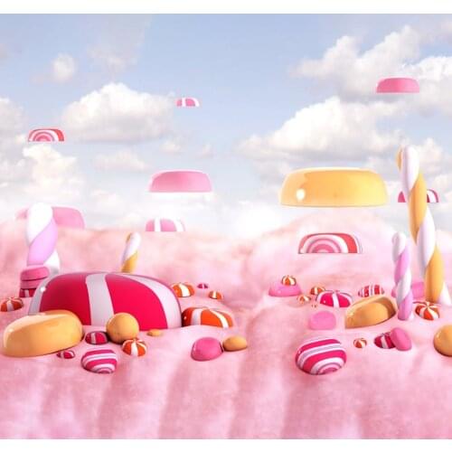Candy Cake Lollipop Cake Sky Cloud Baby Birthday Party Photography Backdrop Photographic Background Vinyl Photophone Photocall
