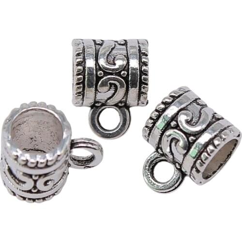 WYSIWYG 10pcs 10x8x7mm Bail Beads Fit Charm Bracelet Bail Beads Spacer Beads Carved Spacers Beads