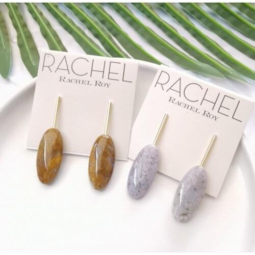 S925 silver needle jewelry zv new hand polished pattern stone high sense plated genuine gold earrings without card