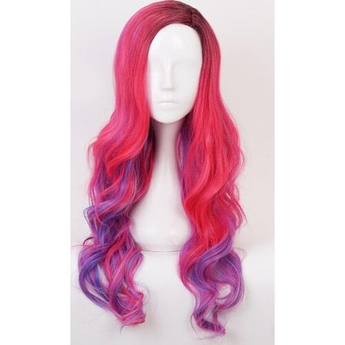 Descendants 3 Women Audrey Wig Mixed Dyed colors Synthetic Hair Cosplay Costume Wigs For Children and Adult + Free Wig Cap