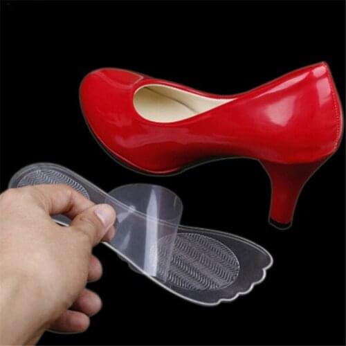 1 Pair High Heel Silicone Gel Cushion Insole Shoe Anti Slip Foot Feet Pad Transparent Pain Relief Massage Cushions Foot Care