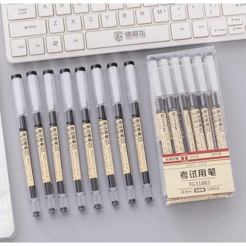 1 Pen + 100 Refills / Set, Test Needle Tube Gel Pen 0.5mm Black Blue Red Ink Pen School Office Student Carbon Pen Stationery