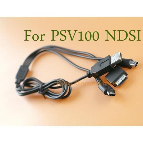 1pc/lot Black 3 in1 USB Charger Cable Cords for Nintendo NDSL NDS NDSI XL 3DS PSV 1000 Controller Charging
