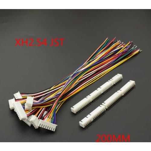 10 PCS XH 2.54 JST Connector Plug Wire Cable 20cm Long 26AWG 2/3/4/5/6/7/8/9/10/11/12P + XH 2.54 Connect Plug-in Bending Needle