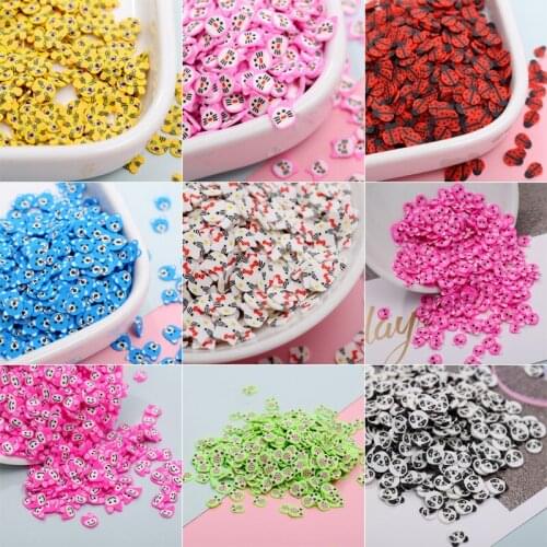 100g/lot Cartoon Animals Slices Hot Clay Sprinkles for Crafts Making Polymer Clay Crystal Mud Filler DIY Nail Art Decoration 5mm
