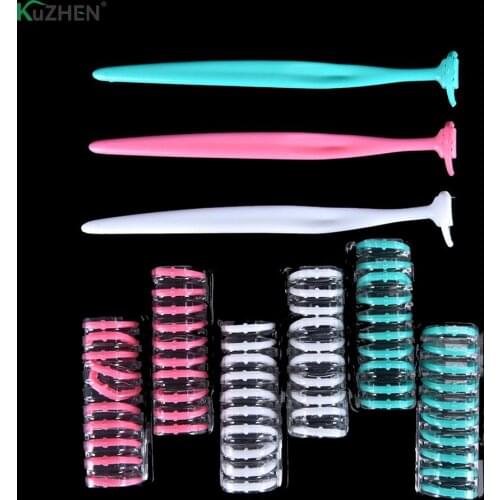 20pcs Replacement Dental Floss Head+1pc Tooth Cleaner Brush Floss Holder Teeth Stick Interdental Dental Clean Brush Toothpicks