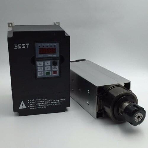 4.5KW Air-cooled 4Bearings ER32 CNC Spindle Motor Kit 18000rpm 380V 300Hz + 5.5kw VFD Inverter Router Carving Lathe
