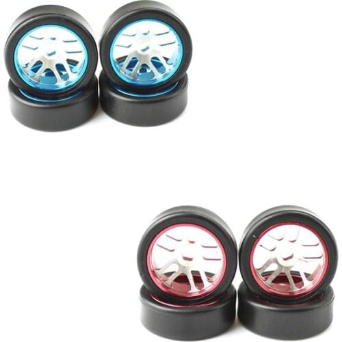4Pcs Metal Wheel Rim & Tyre Tires for Wltoys K969 K989 Iw04M RC Car