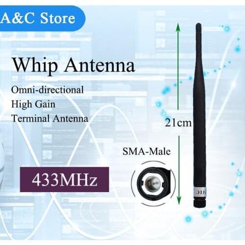 433MHz whip antenna UHF SMA-Male connector Antenna LoRaWAN for walkie BAOFENG UV-3R VX-6R VX-3R VX-160 PX-A6 TH-UVF9 KG-UV6D