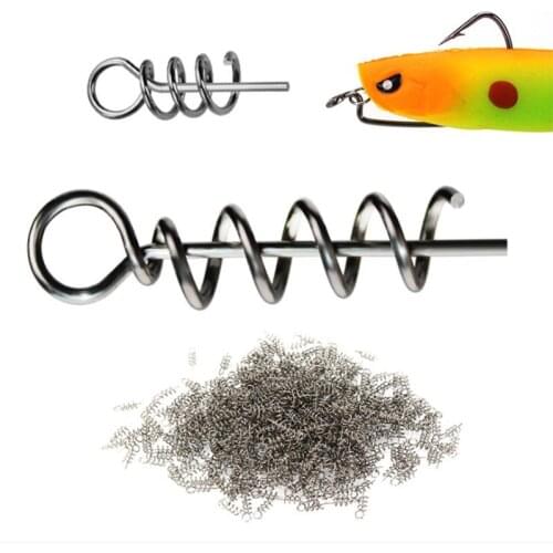 5/10pcs Fishing Hook Connector 35mm 15mm Spring Twist Lock Screw Soft Bait Spring Centering Pin Fixed Latch Needle Tackle