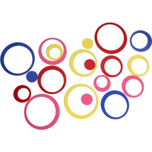 5PCS Circles Stickers Indoors Decoration Stereo Removable 3D Art Wall Stickers TV Background Round Decals Acrylic Stickers Mural