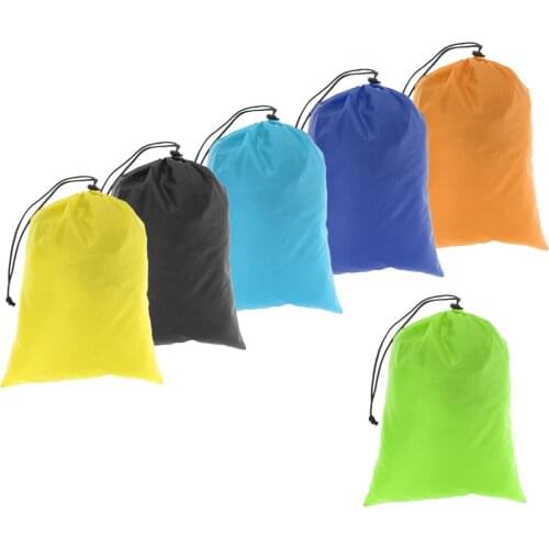 6 Packs Outdoor Travel Waterproof Nylon Drawstring Storage Bags Organizers