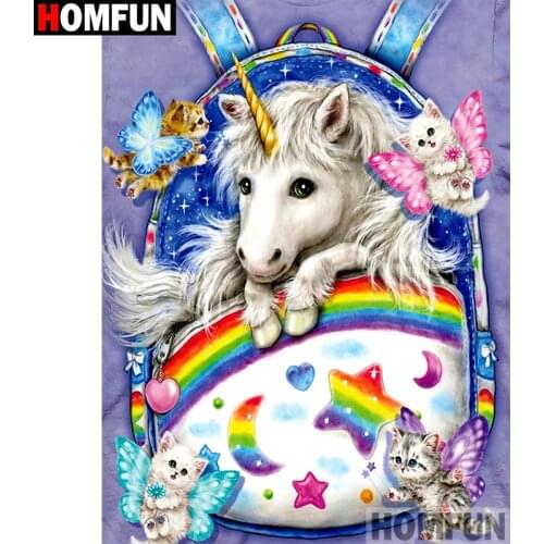 HOMFUN Full Square/Round Drill 5D DIY Diamond Painting "Cartoon horse" Embroidery Cross Stitch 3D Home Decor Gift A13037