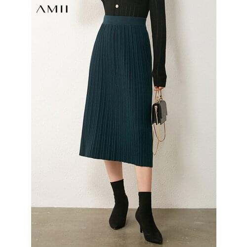 Женские вязаные юбки Amii China At AliExpress